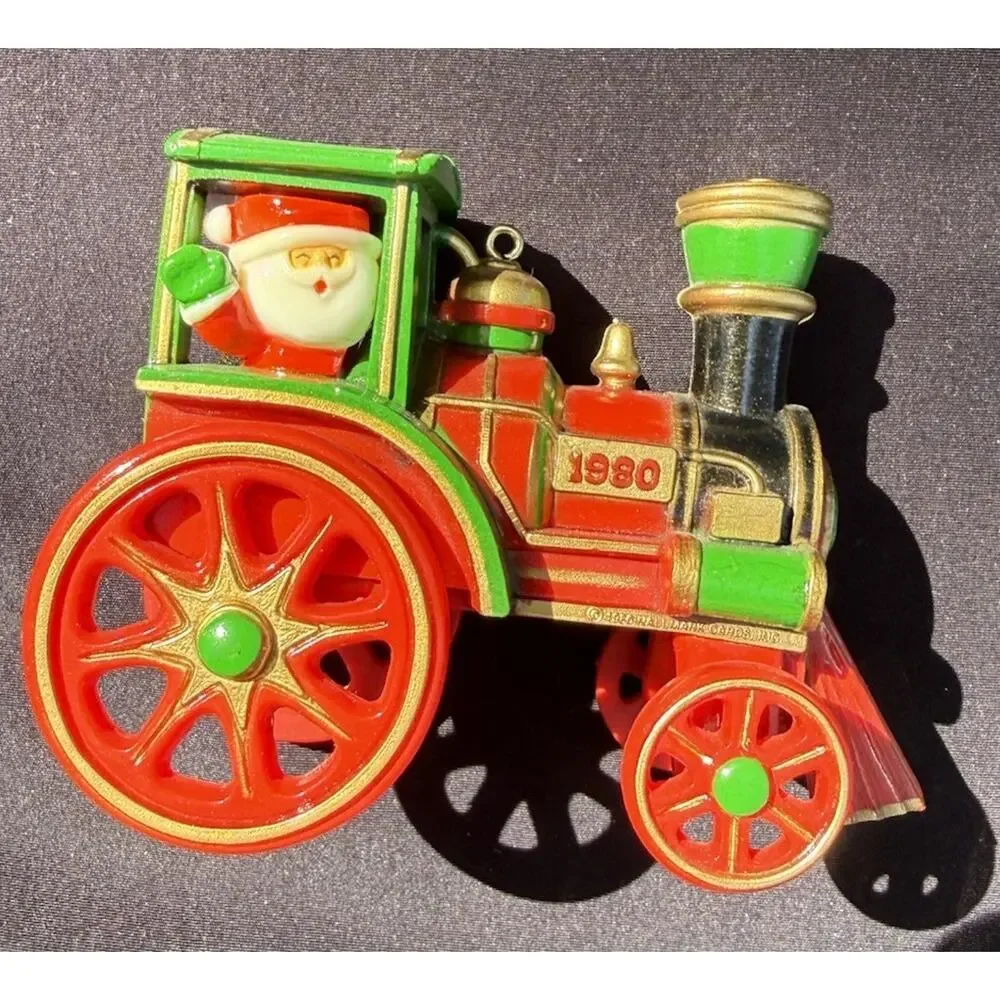 Hallmark 1980 Santa's Express Train Here Comes Santa #2 Christmas Ornament Lo10